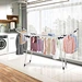 Modern Double-Tier Indoor/Outdoor Folding Clothes Drying Rack Space-Saving Metal/Plastic/Iron Dry Hanger Standing Bathroom Use